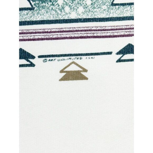 Vintage 90s Art unlimited Cardigan Sweater Sweatshirt Pockets Aztec Print - Picture 3 of 10